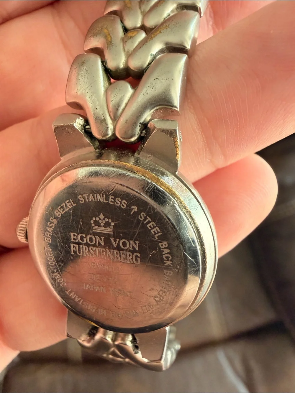 •EGON VON FURSTENBERG• Vintage Quartz Silver Tone Wrist Watch (some rubbing)
